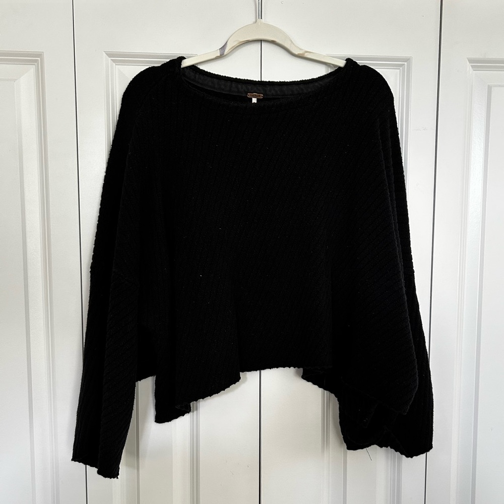 Free People Cropped Oversized Sweater
